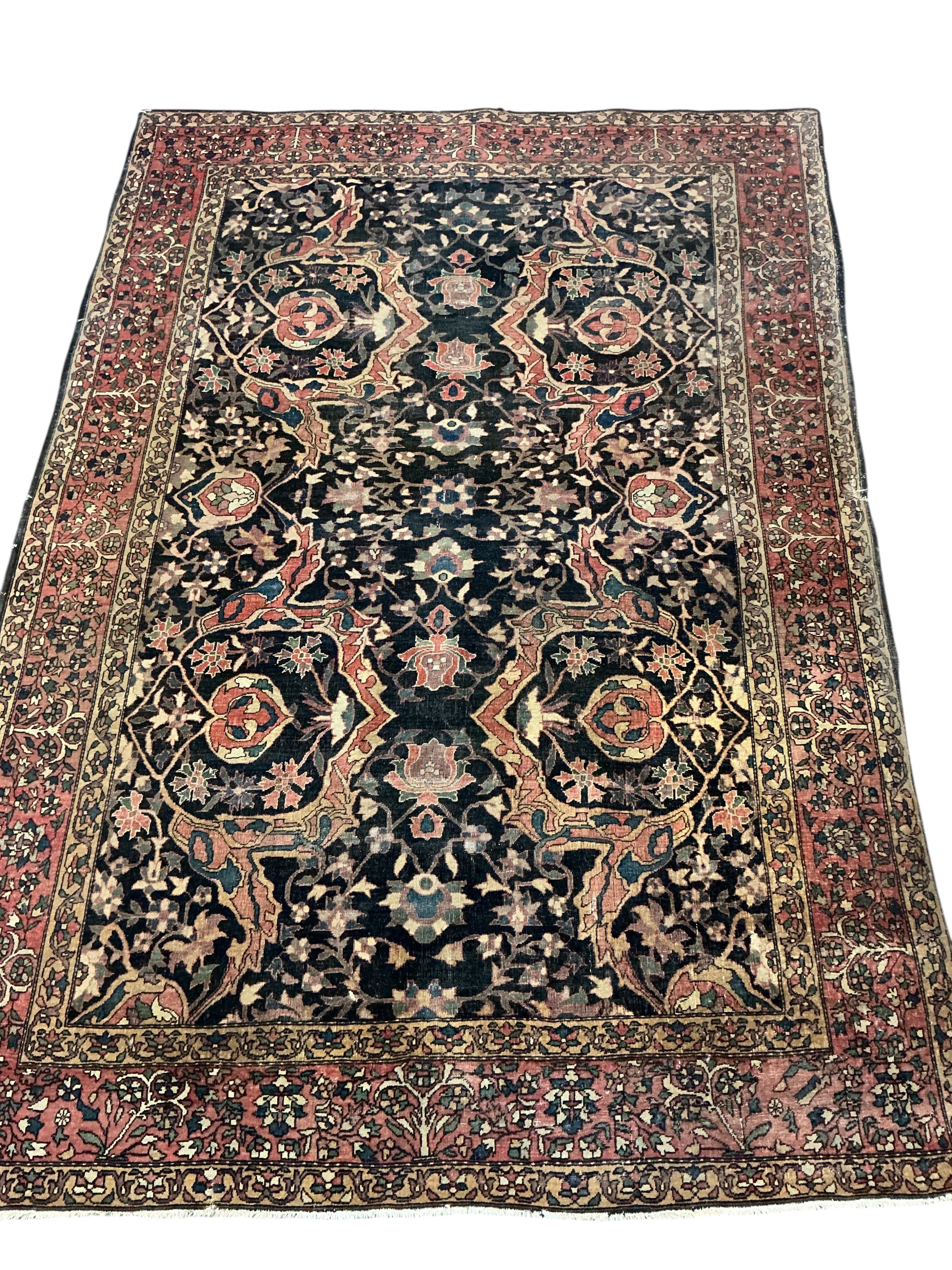 A North West Persian blue ground rug, 196 x 134cm